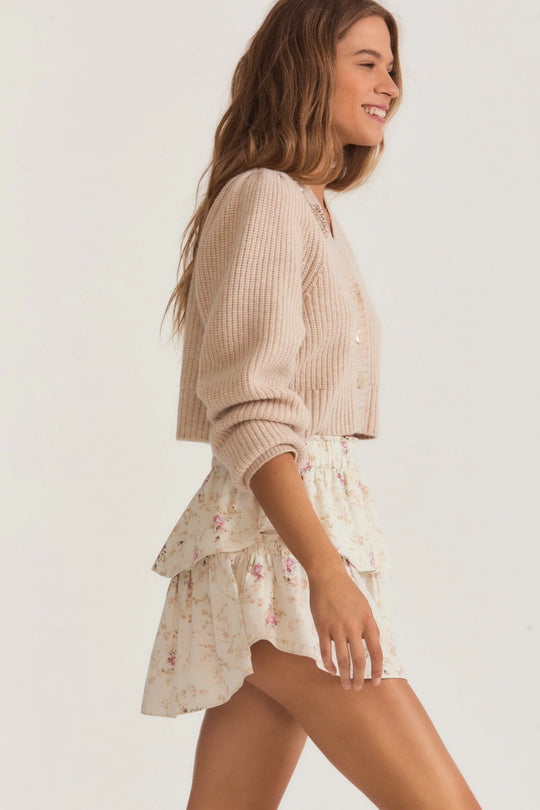 Floral Tiered Mini Skirt