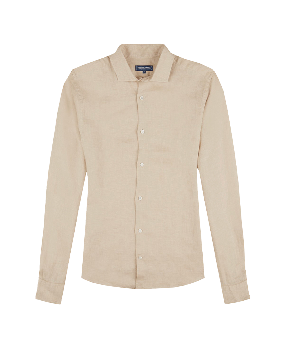 Load image into Gallery viewer, Linen Long Sleeve Shirt in Beige - Top
