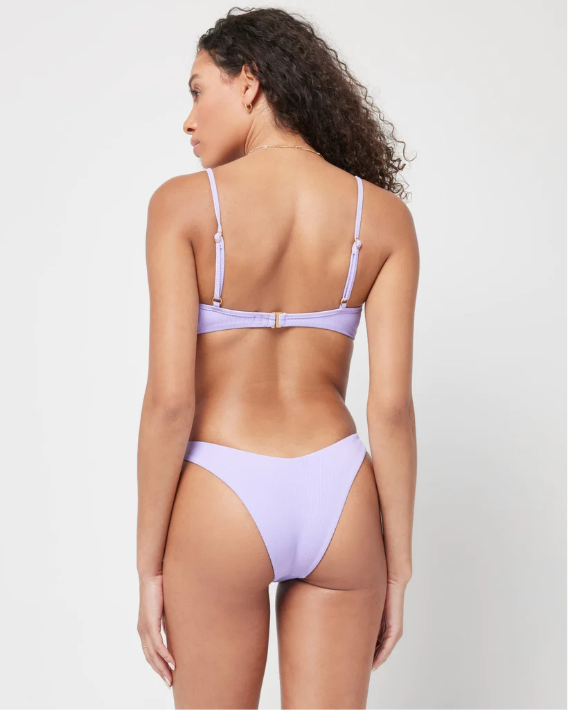 Load image into Gallery viewer, Cabana Ribbed Bikini Bottom Bitsy Wisteria - Bikini Bottom

