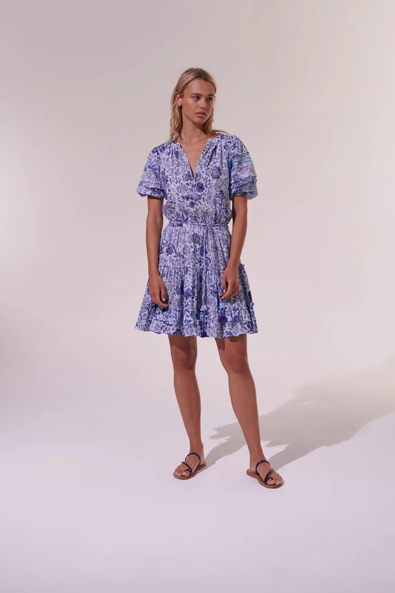 Floral Mini Dress in Blue