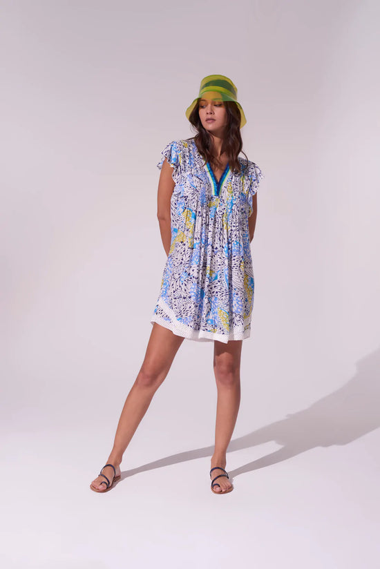 Load image into Gallery viewer, Printed Short V Neck Dress
