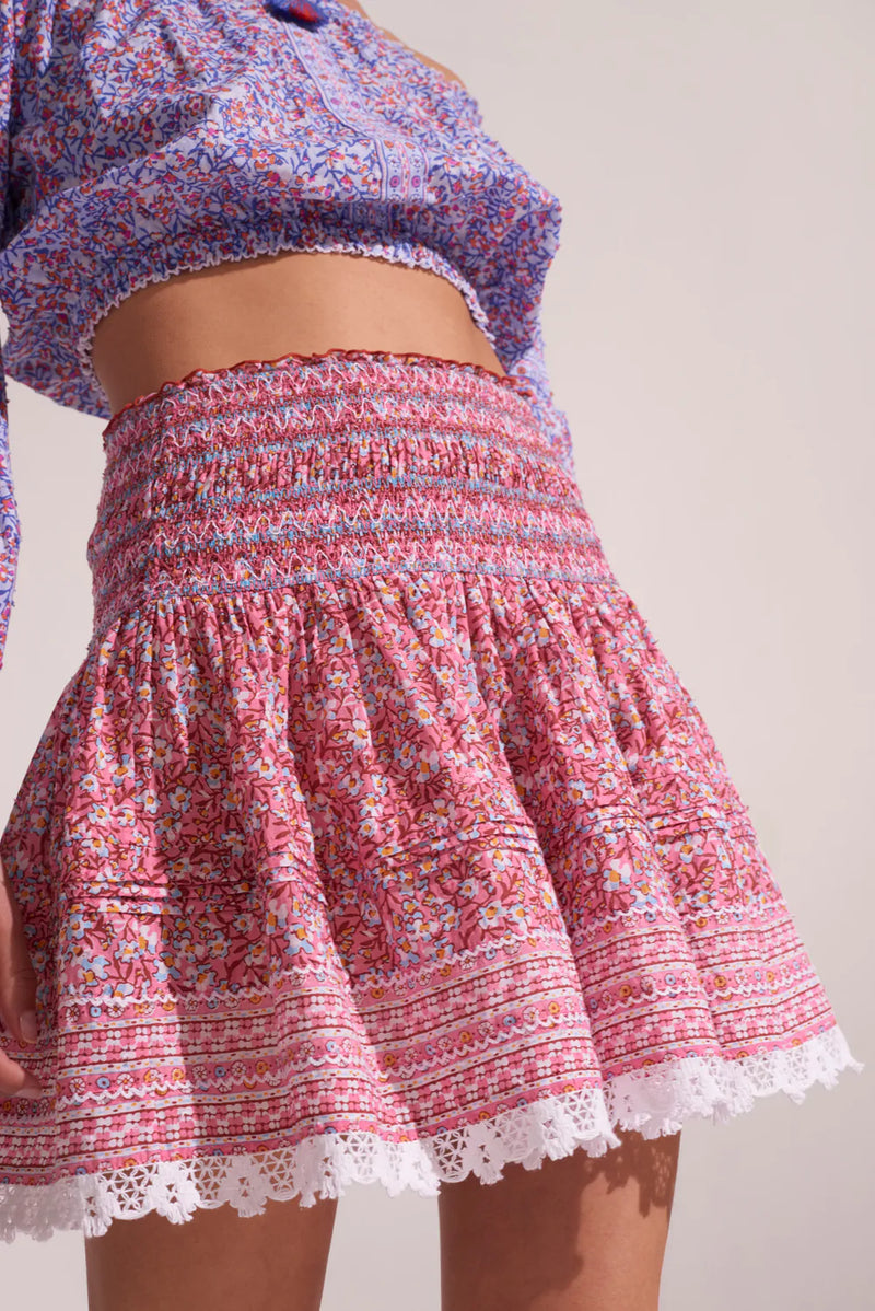 Ditsy Floral Mini Skirt in Pink