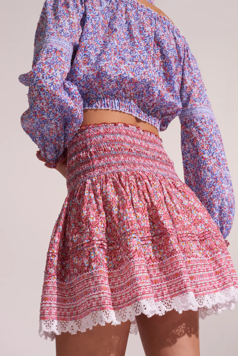 Load image into Gallery viewer, Ladies Shirred Waist Mini Skirt
