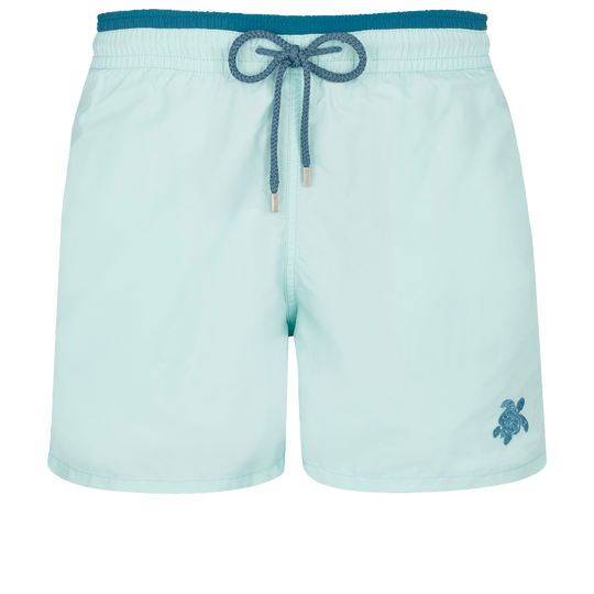 Bicolour Swim Shorts with Turtle Embroidery