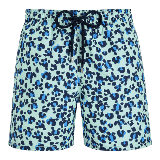 Mens Swimming Shorts in Blue Animal Print