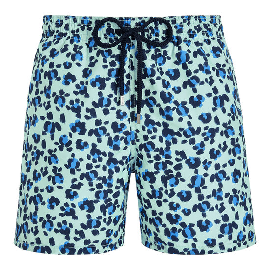 Load image into Gallery viewer, Mens Swimming Shorts in Blue Animal Print
