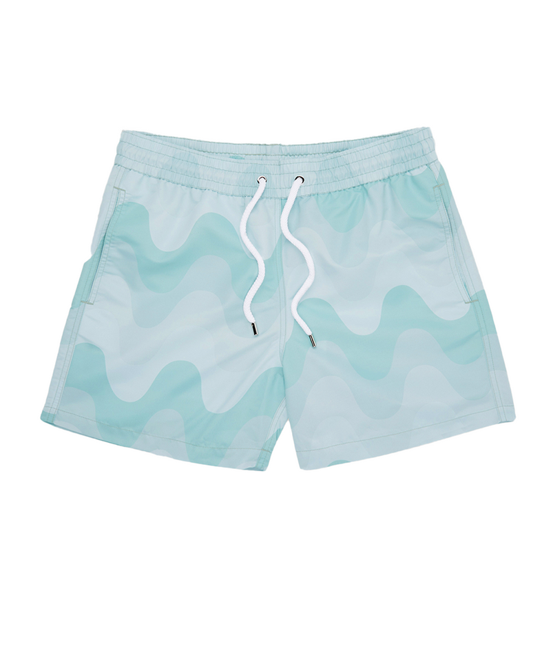 Mens Designer Swim Shorts in Mint Green