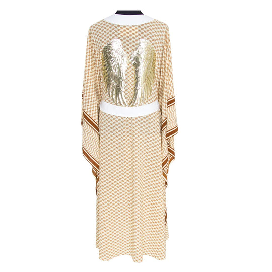 Desert Sand Long Kimono Wings Gold Sequin Desert Sand Long Kimono Wings Gold Sequin
