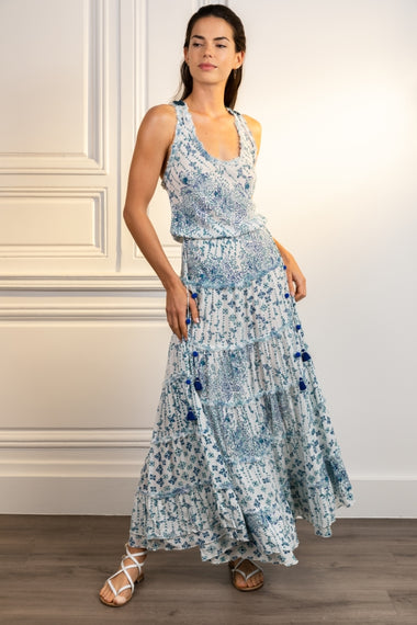 Long Dress Katie Blue Parrot - Dress
