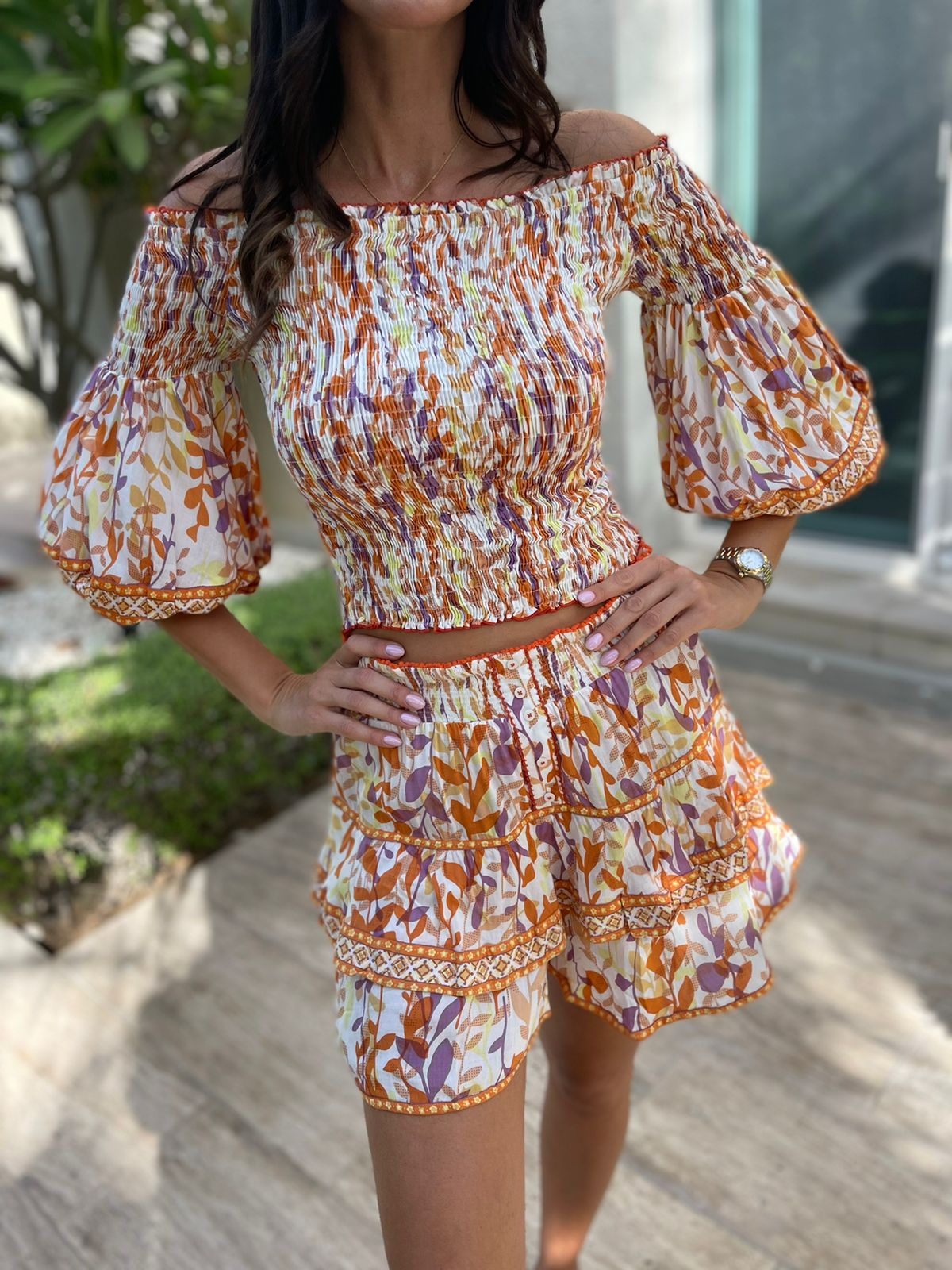 Load image into Gallery viewer, Top Ariel V Orange Esterel Viscose - Top
