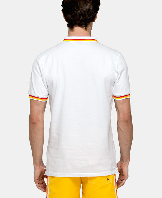 Load image into Gallery viewer, back of white polo shirt mens 
