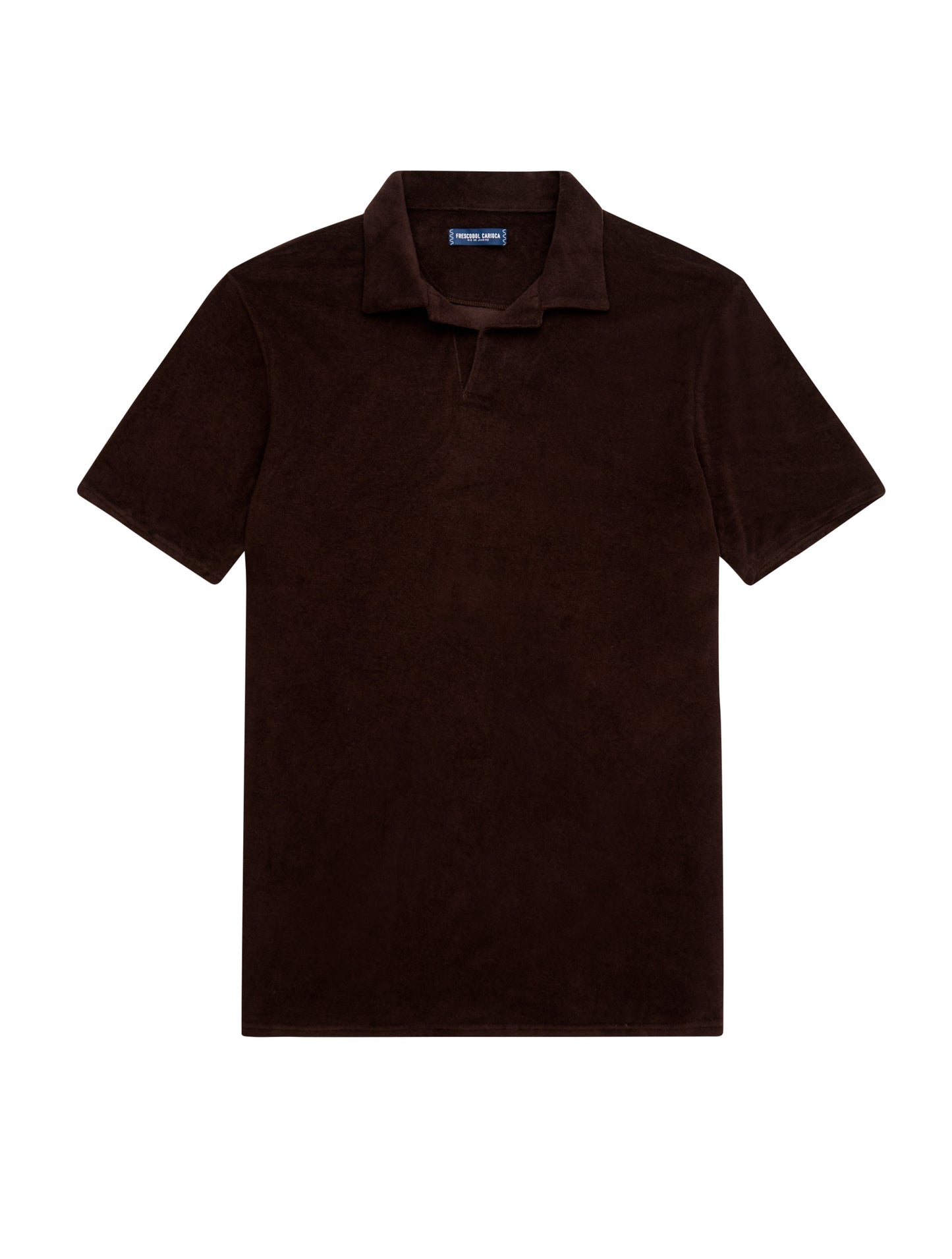 Load image into Gallery viewer, Open Collar Polo Shirt in Dark Oak - Top
