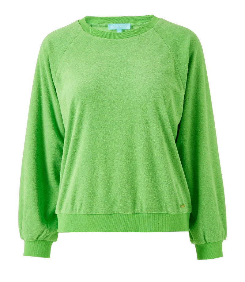 Womens Round Neck Sweatshirt in Lime