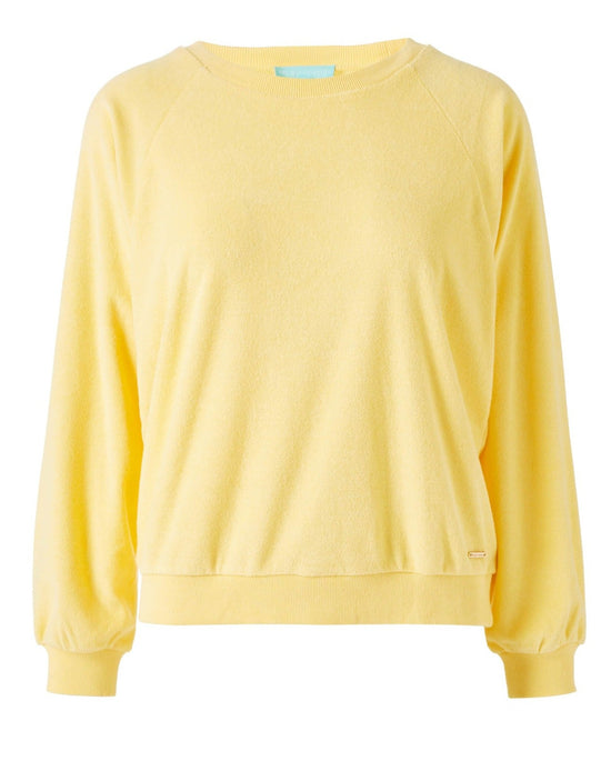 Yellow Sweatshirt Women | Round Neck Sweatshirt Yellow | Terry Sweatshirt Yellow 