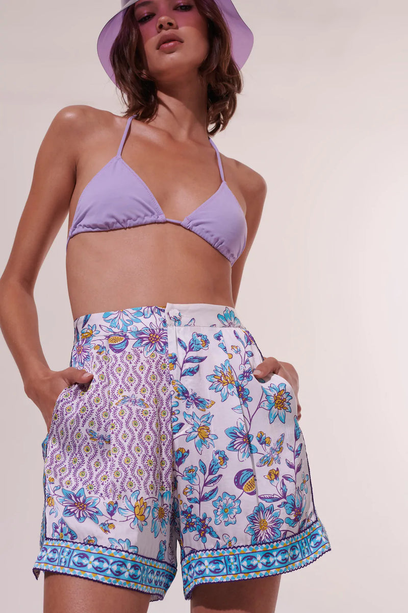 Short Isabelle Botanique White Blue