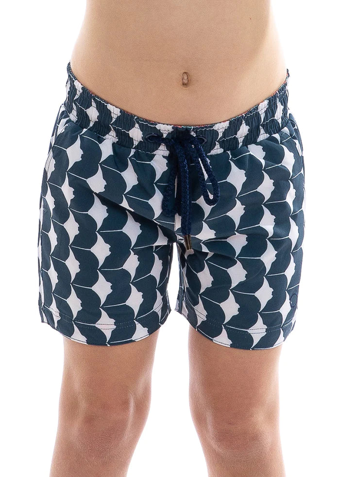 Load image into Gallery viewer, Swimming Shorts for Boys with Manta Ray Print
