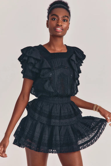 Black Ruffle Mini Dress