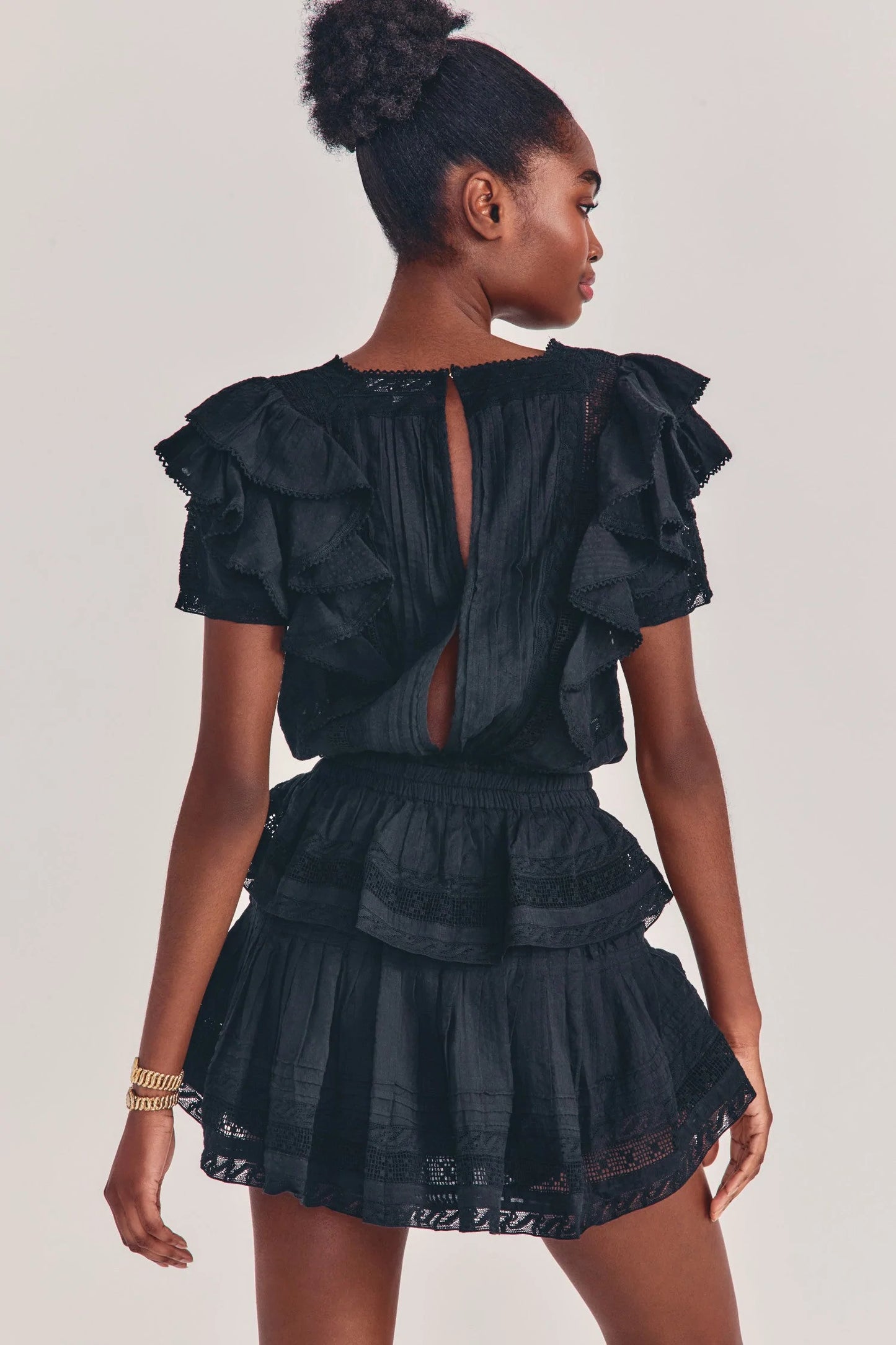 Load image into Gallery viewer, Black Dress with Hook and Eye Back Closure
