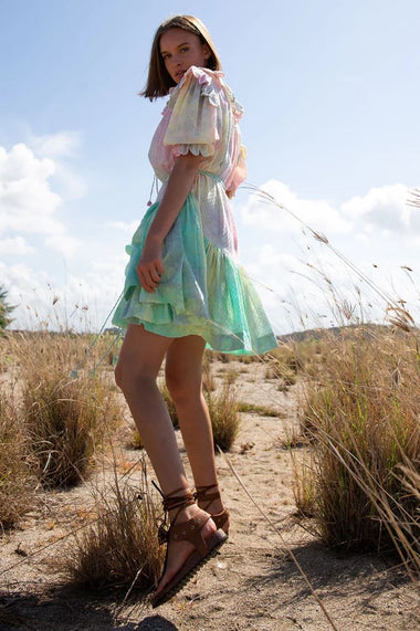 Vivier Scallop Mixed Candy Tie Dye Mini Dress - Dress