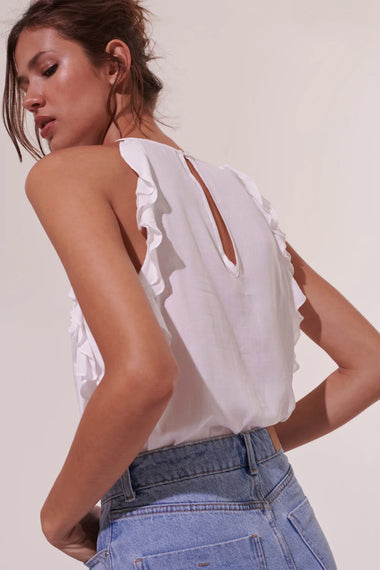 Womens Viscose Top with Back Loop Button Closure
