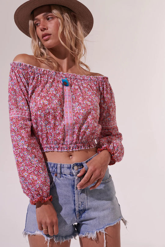 Load image into Gallery viewer, Off the Shoulder Top in Floral Print
