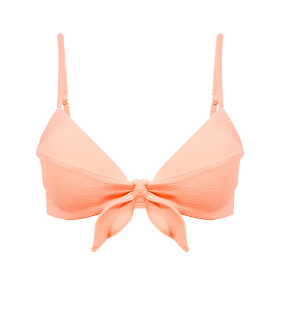 Boucle Knot Bralette Peach Bikini Top