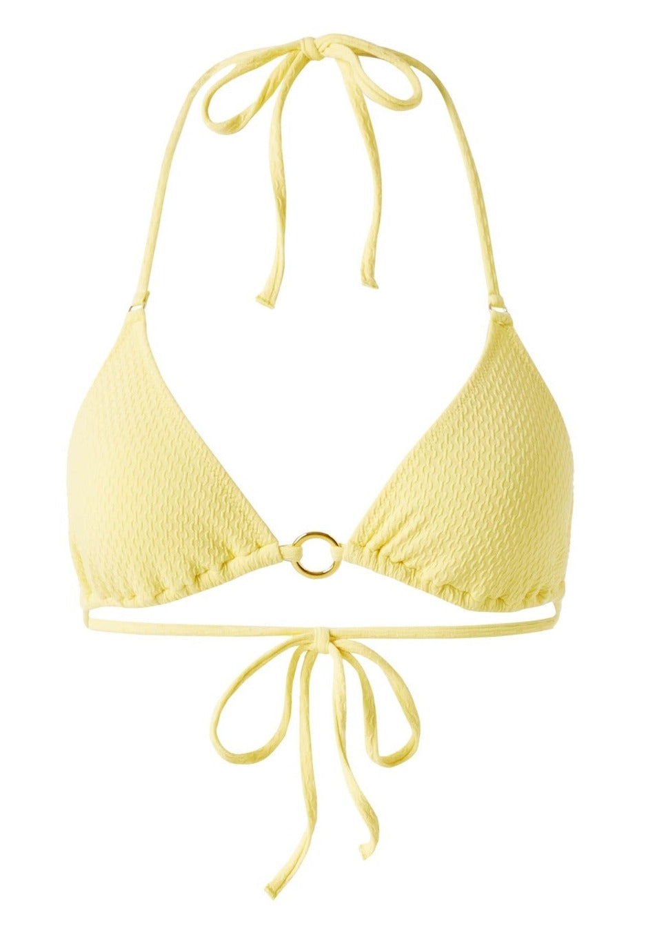 Load image into Gallery viewer, Designer Triangle Bikini Top in Yellow | Yellow Bikini Top for Women
