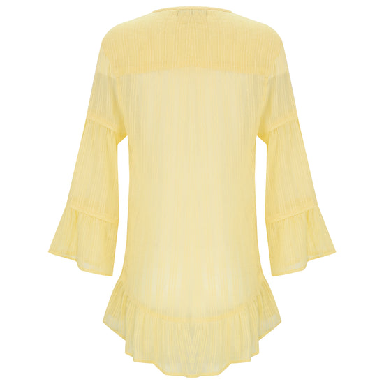 Load image into Gallery viewer, Solid Ruffle Tunic Yellow
