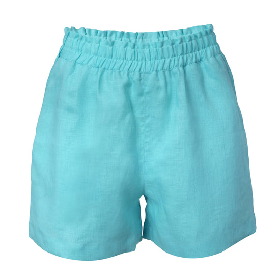 Linen Shorts for Women in Neon Blue