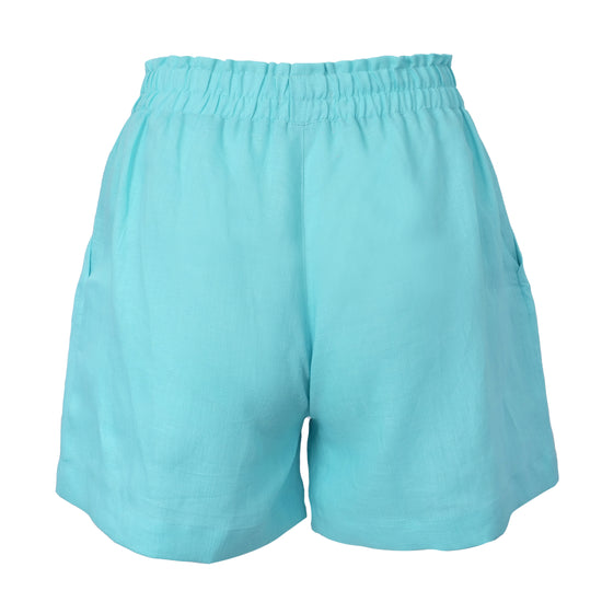 Linen Shorts for Women in Neon Blue