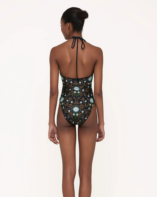 Load image into Gallery viewer, Halter Neck Bathing Suit in Blue
