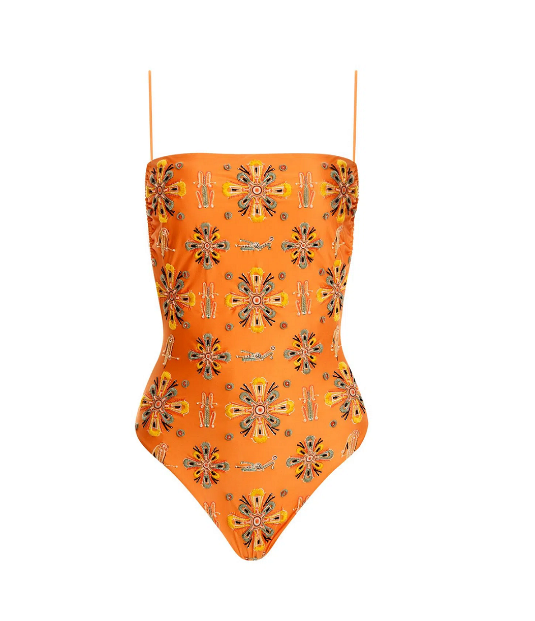 Womens Orange Bathing Suit