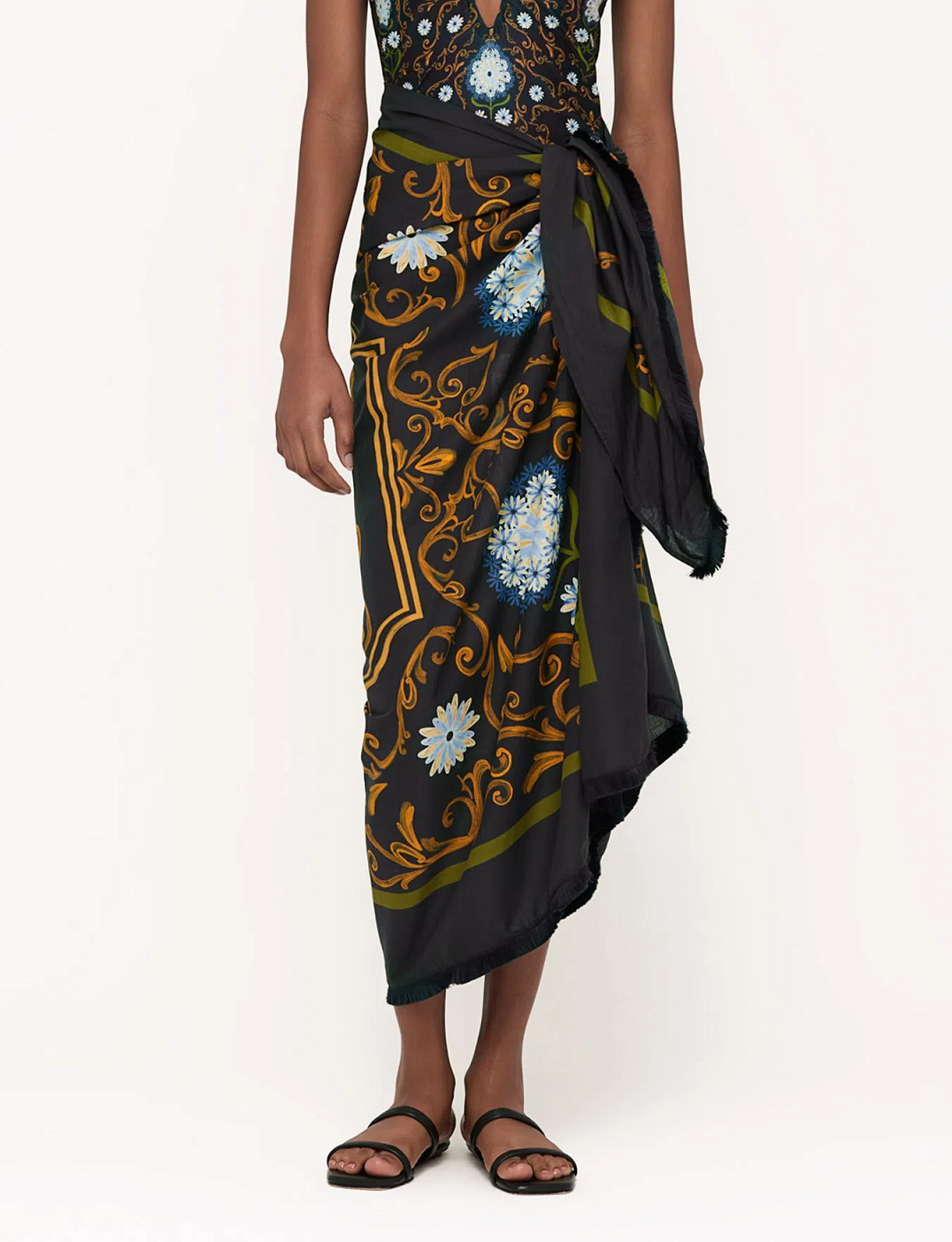 Load image into Gallery viewer, Printed Beach Skirt Cover Up in Blue
