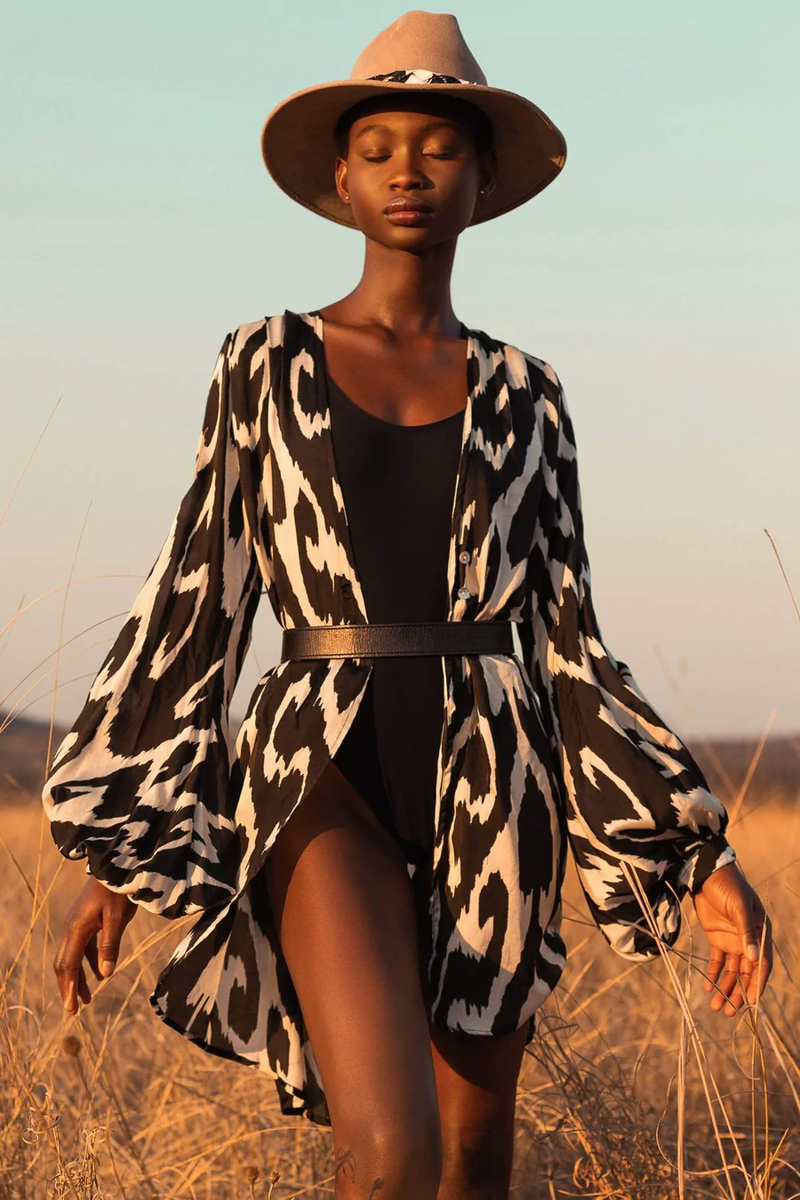 Silk Open Blouse Africa