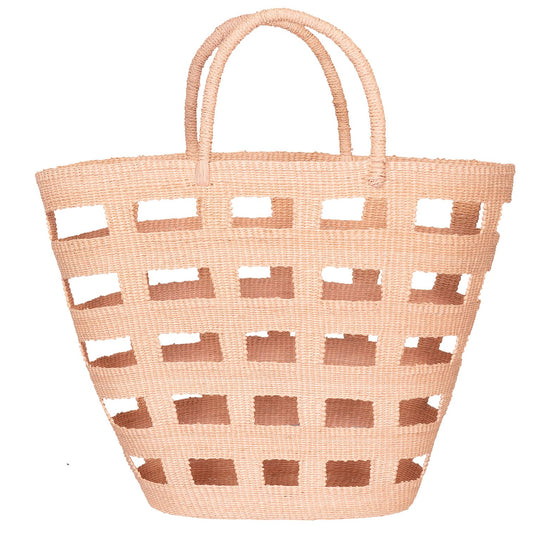 Load image into Gallery viewer, Paros Large Straw Vented Tote Bag Coral
