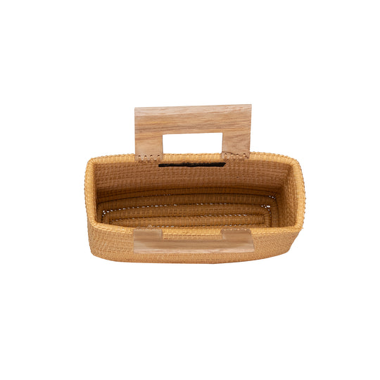 Load image into Gallery viewer, Manta Straw Bag Cinnamon &amp;amp; Wood Handle
