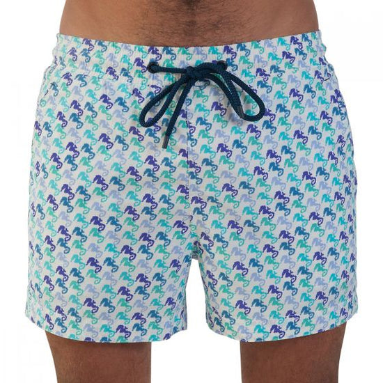 Load image into Gallery viewer, Balmoral Seahorse Blues Men&amp;#39;s Swim Shorts
