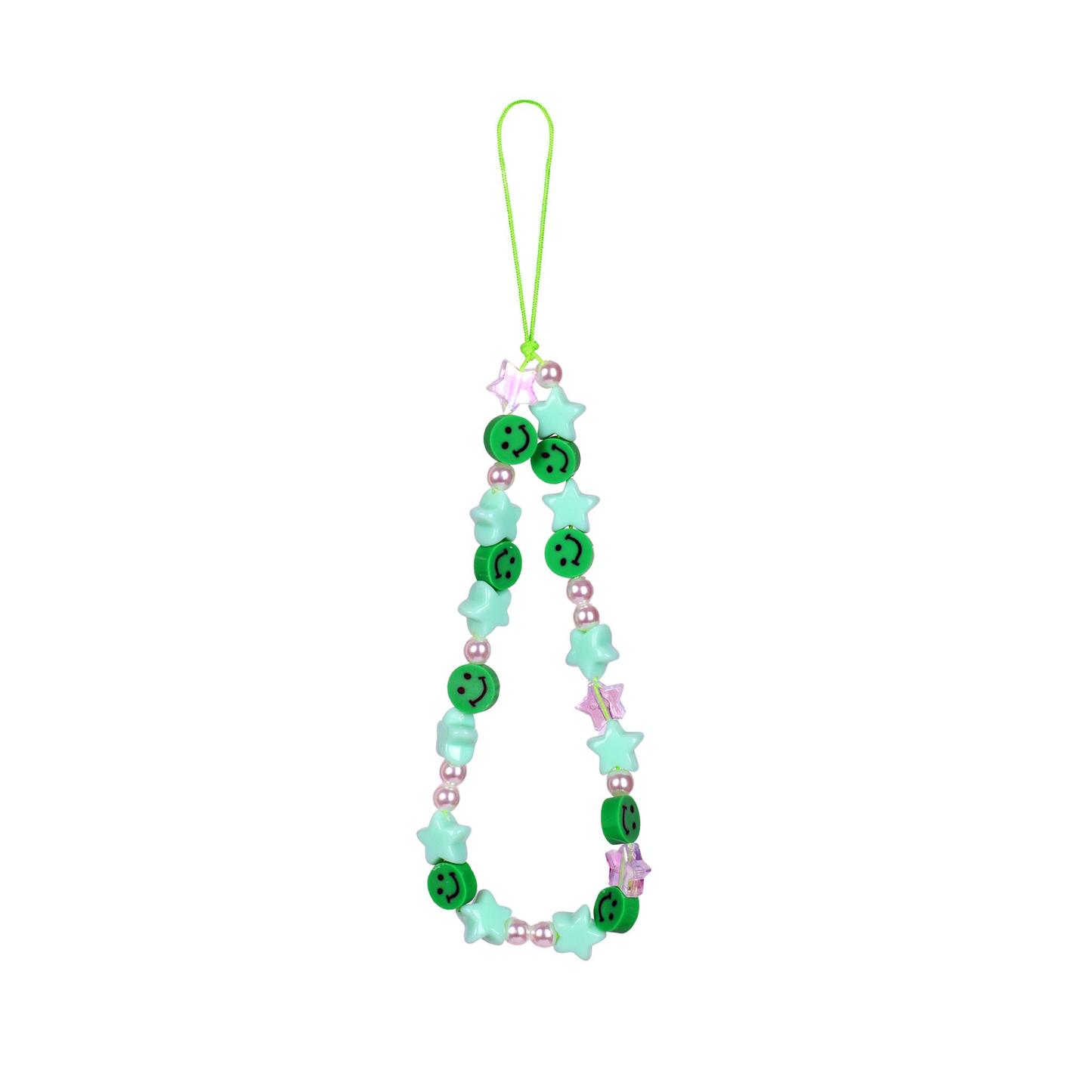 Smiley Star Turquoise Mobile Phone Charm Strap