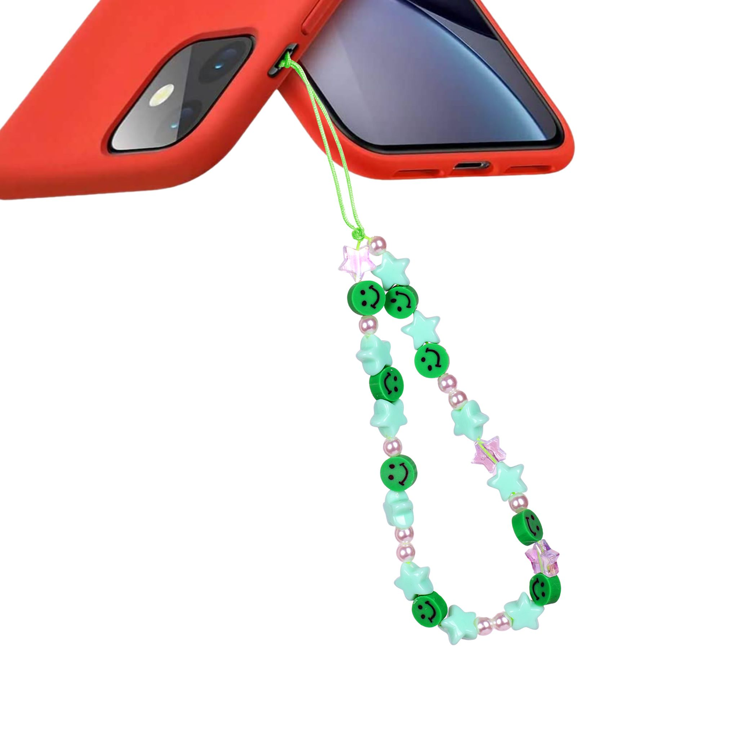 Smiley Star Turquoise Mobile Phone Charm Strap