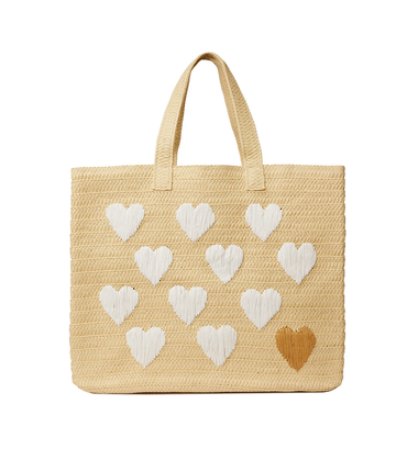 Be Mine Tote Beach Bag Natural/White - Bag