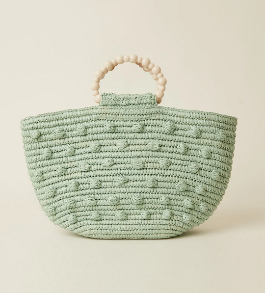 Load image into Gallery viewer, Opal Pom Pom Hand Bag Mint
