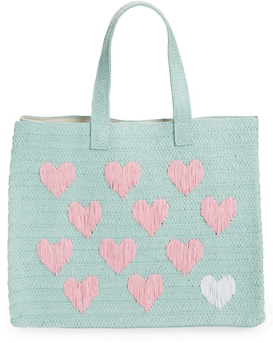 Load image into Gallery viewer, Be Mine Tote Mint/Light Pink
