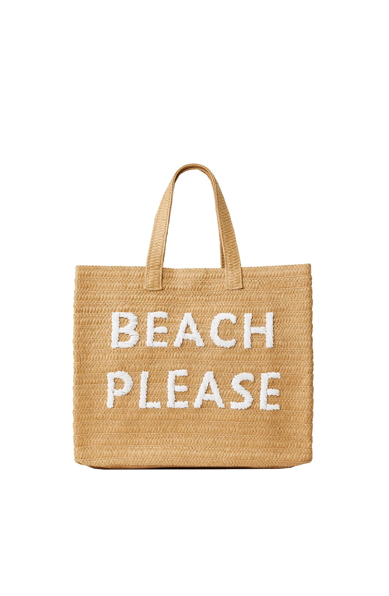 Beach Please Tote Sand/White