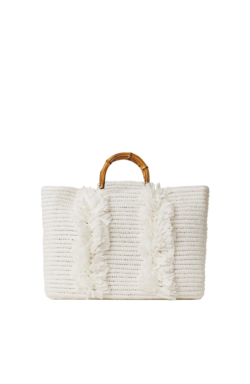 Large Rose Satchel White