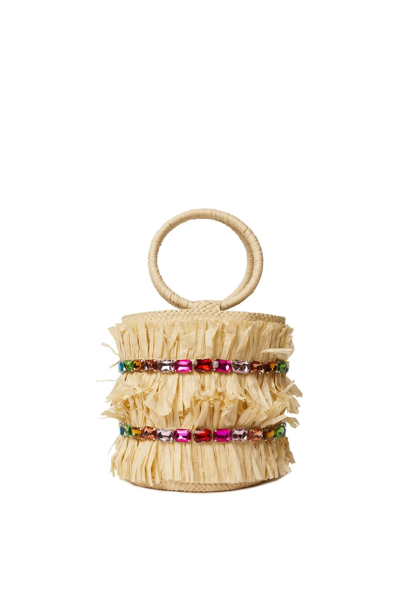 Skylar Crystal Bucket Bag Rainbow