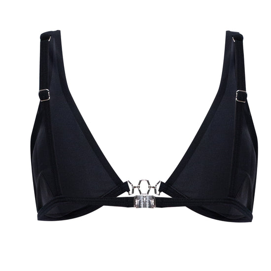 Load image into Gallery viewer, Ava Bikini Top With Trim Black
