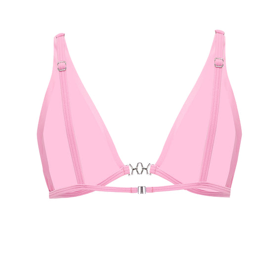 Load image into Gallery viewer, Ava Bikini Top With Trim Hollywood Pink

