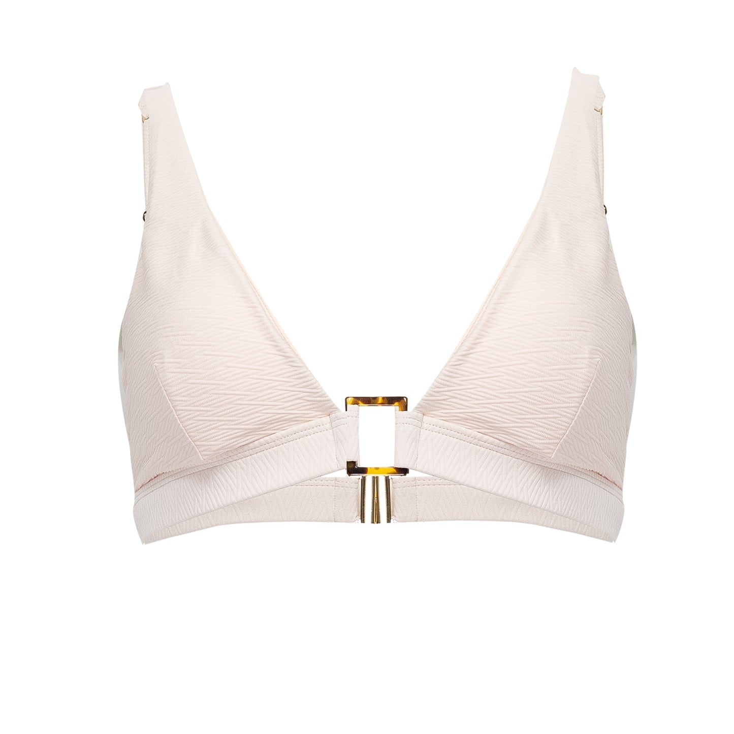 Load image into Gallery viewer, Lara Shell Trim Bikini Top Cream - Bikini Top
