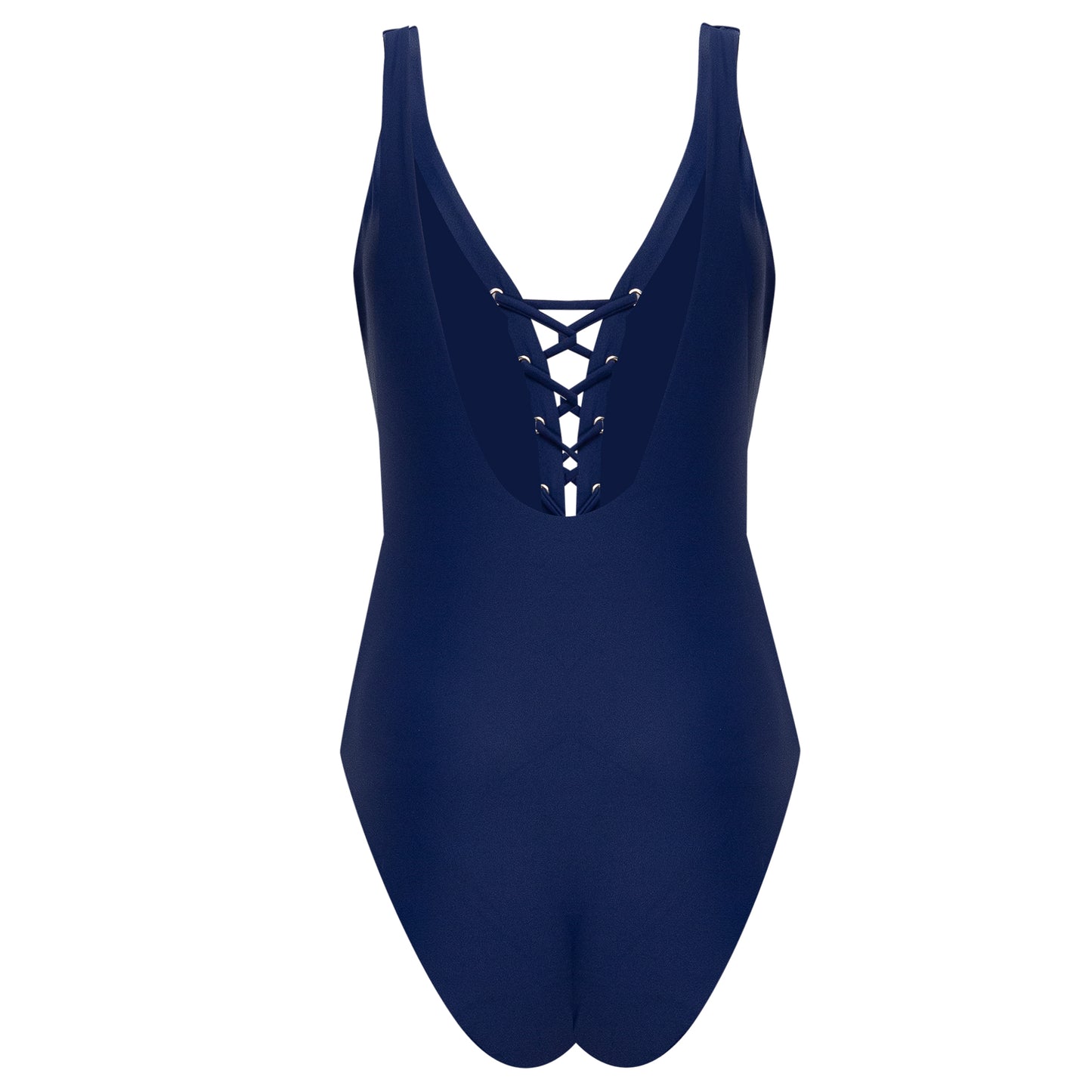 Load image into Gallery viewer, Monica Lace Up One Piece Blueberry Navy - One Piece
