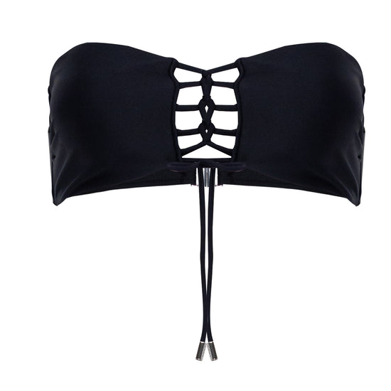 Load image into Gallery viewer, Scarlett Lace Up Bandeau Black
